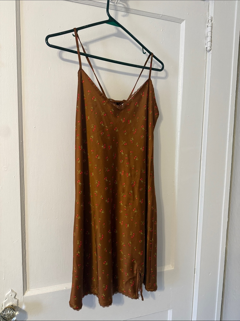 wild fable Brown Cherry-Print Slip Dress